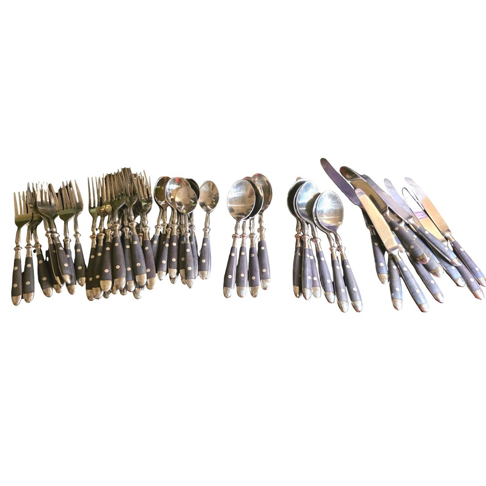 Flatware Set Hampton Silversmiths JBistro French Hollow 53pc Black Stainless